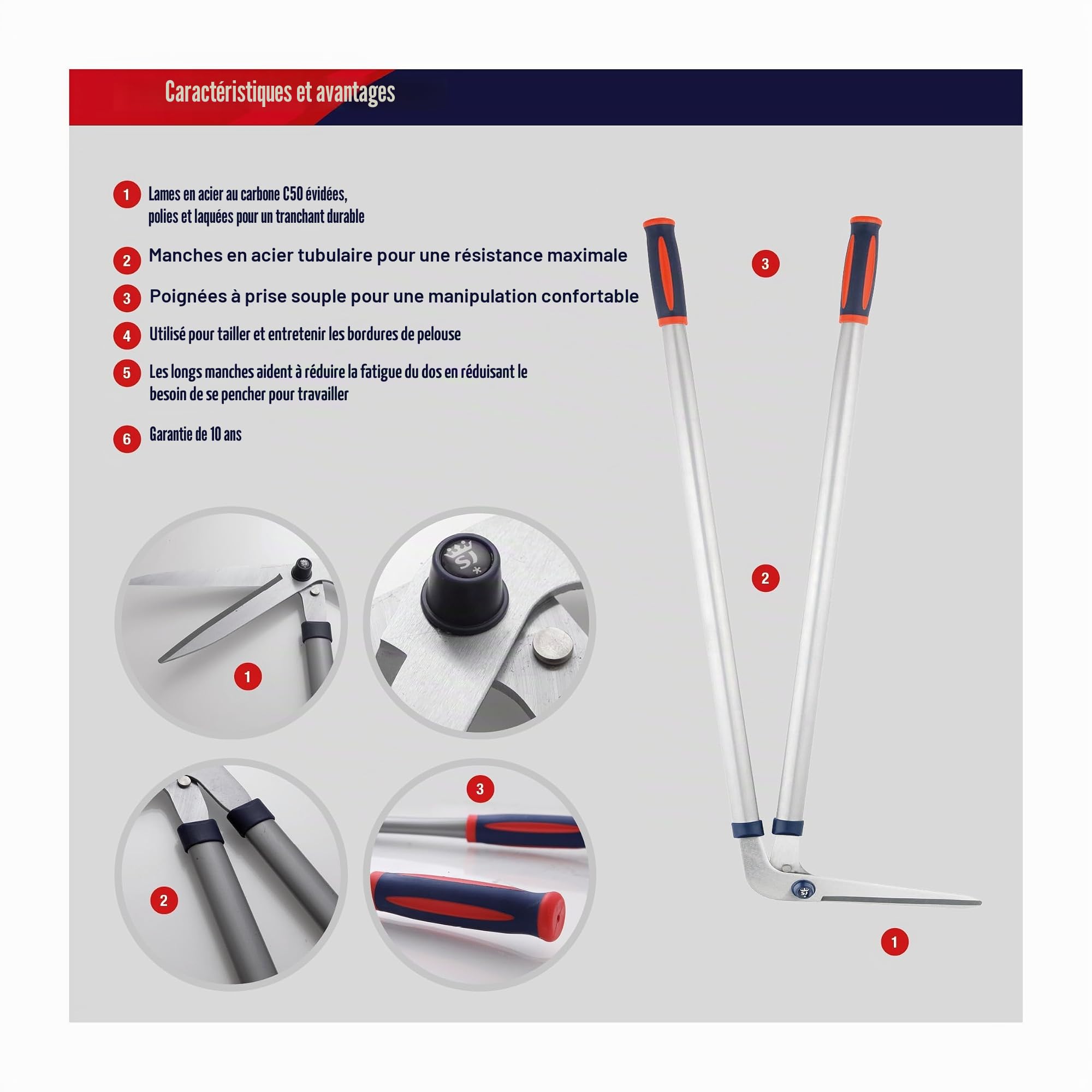 Spear & Jackson 4900RSS Cisaille de bordure en acier Razorsharp