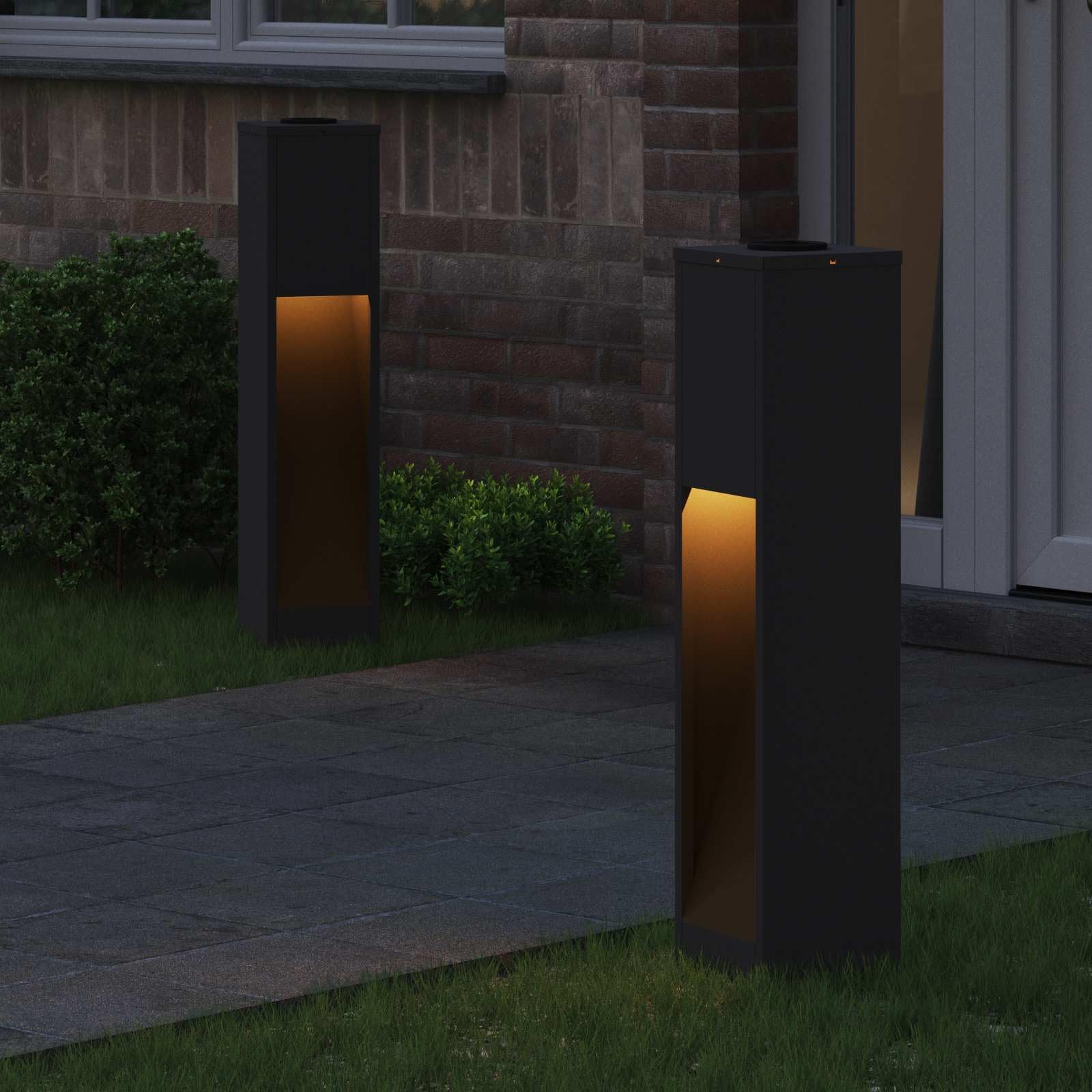 vidaXL Solar LED Wegeleuchte 2 STK. Warmes Weiß 18 x 18 x 80 cm