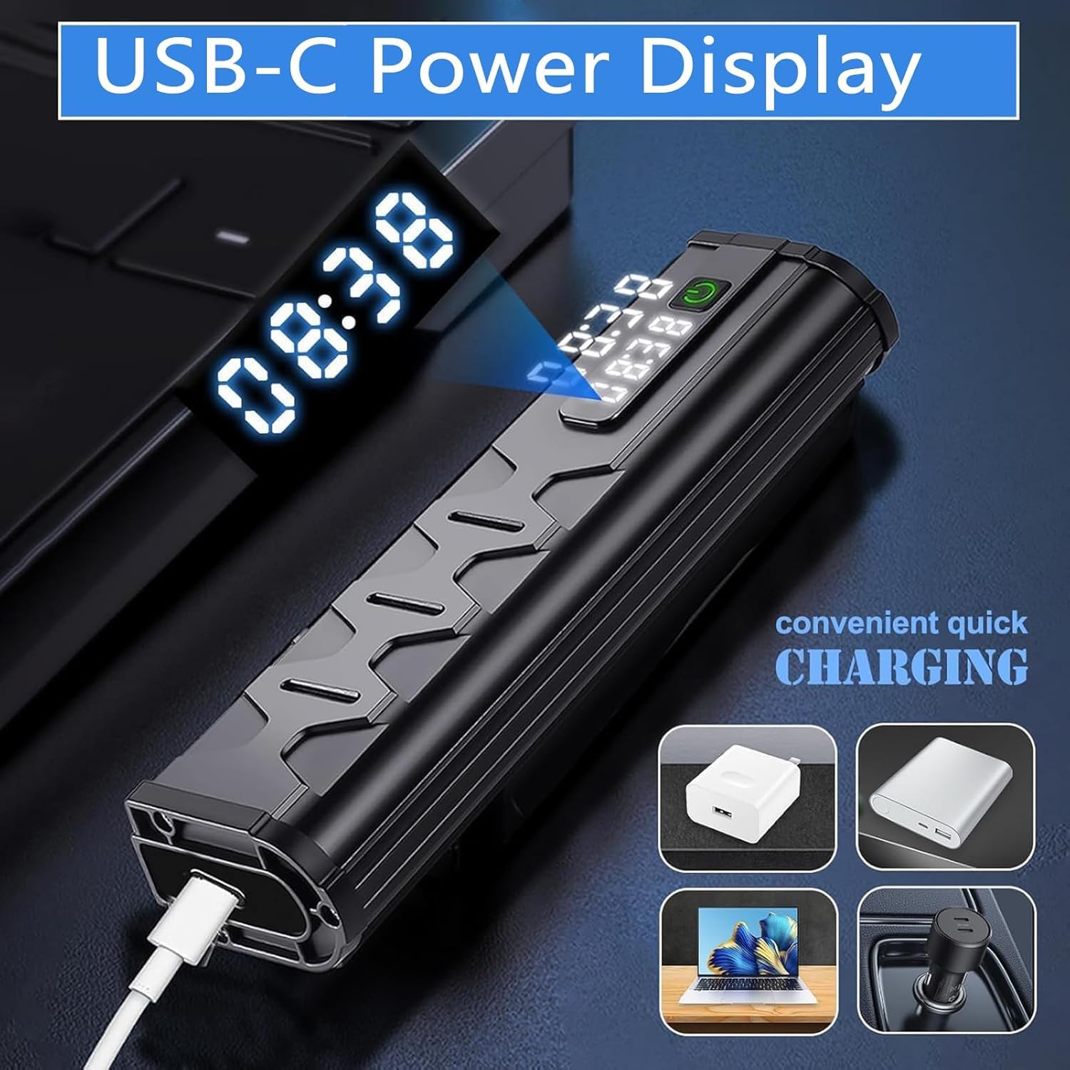 Luci per Bicicletta con 17 LED, 4800 Lumen, Luce Anteriore Super Luminosa con 4 modalità di Illuminazione, Batteria da 10000 mAh E Ricaricabile Tramite USB, Faro Anteriore Impermeabile Ip65