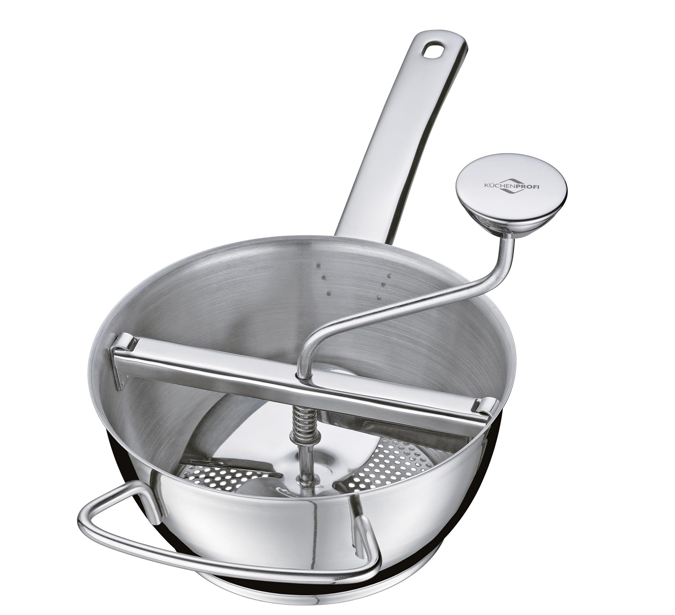 KÜCHENPROFI Passiergerät TRIO, 3 Edelstahlscheiben, rostfrei, Ø 20 cm | Flotte Lotte, für Suppen, Saucen, Pürees und Babynahrung, ergonomischer Griff, stabile Auflage, einfache Montage