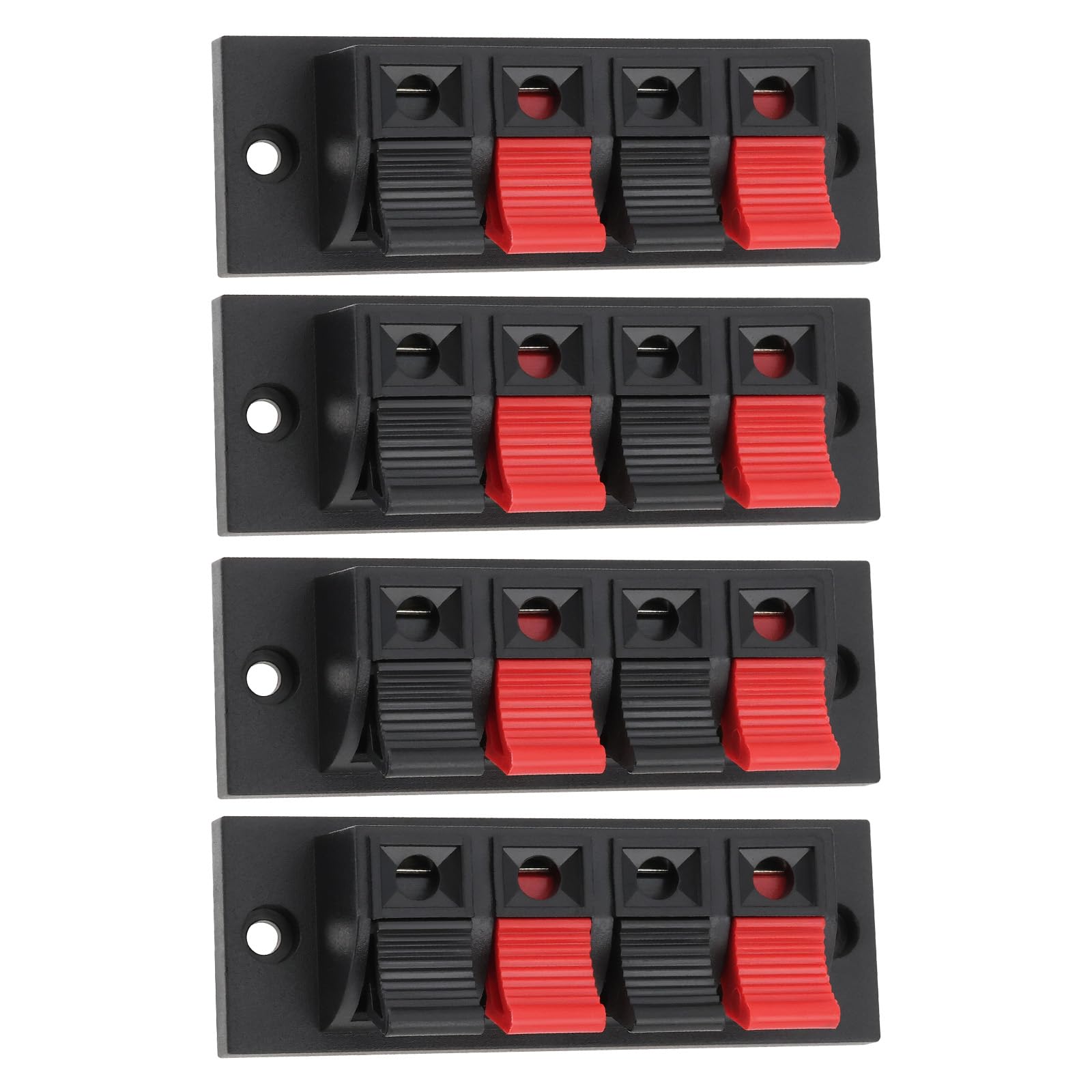 Create idea 4pcs 4 Position Speaker Terminal with Push Release Spring Suitable for Speaker Cable Connection Speaker Upgrade Custom Speaker 68mmx23mm