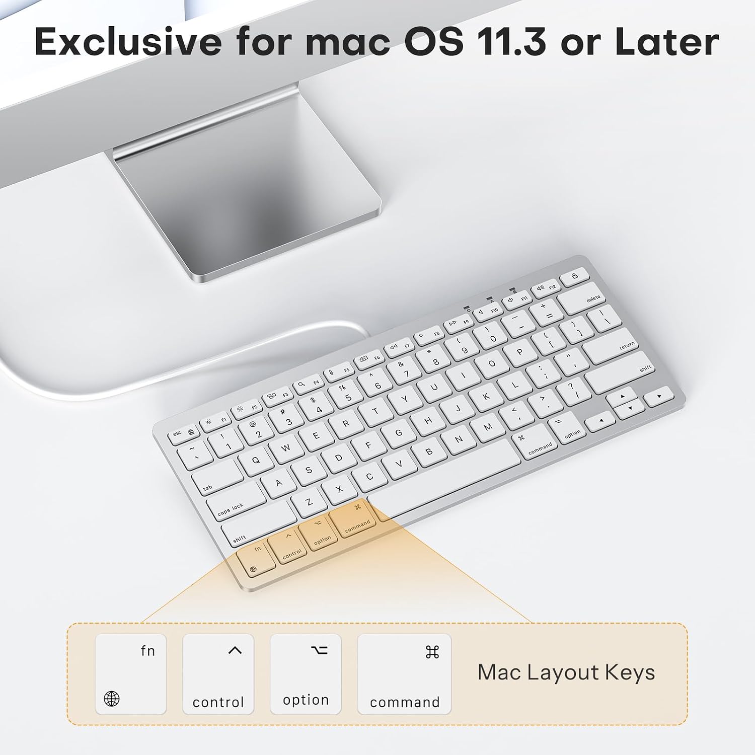 Emetok USB-C & USB-A Wired Keyboard for Mac, Scissor Keys, Desk Mat image 4