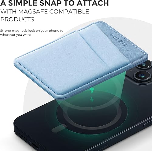 Miniatura 3 de VULKIT Cartera magnética para teléfono MagSafe, bloqueo RFID, cartera con tarjetero para iPhone serie 1615141312 y funda para teléfono con MagSafe