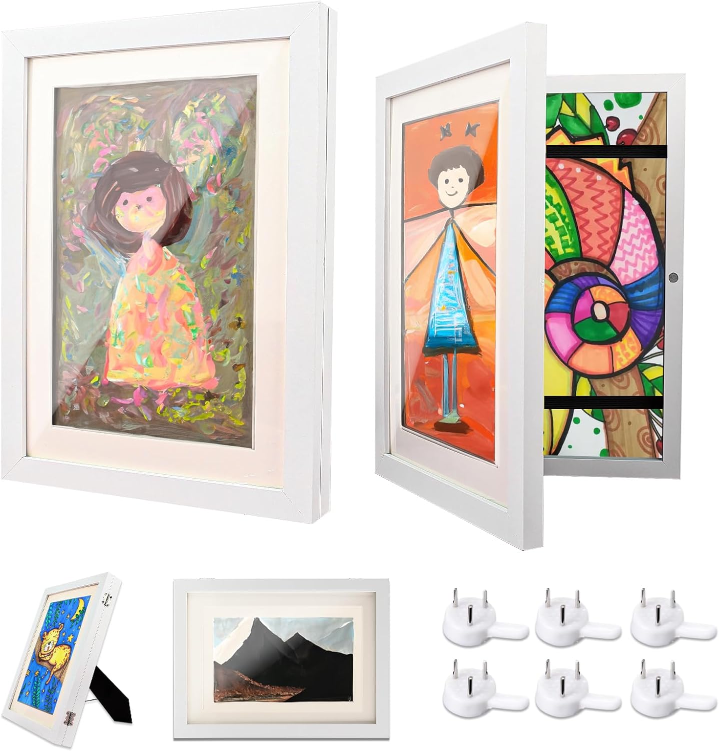 Ciscle Picture Frame Children's Drawings, Pack of 2 A4 Fillba Art Photo