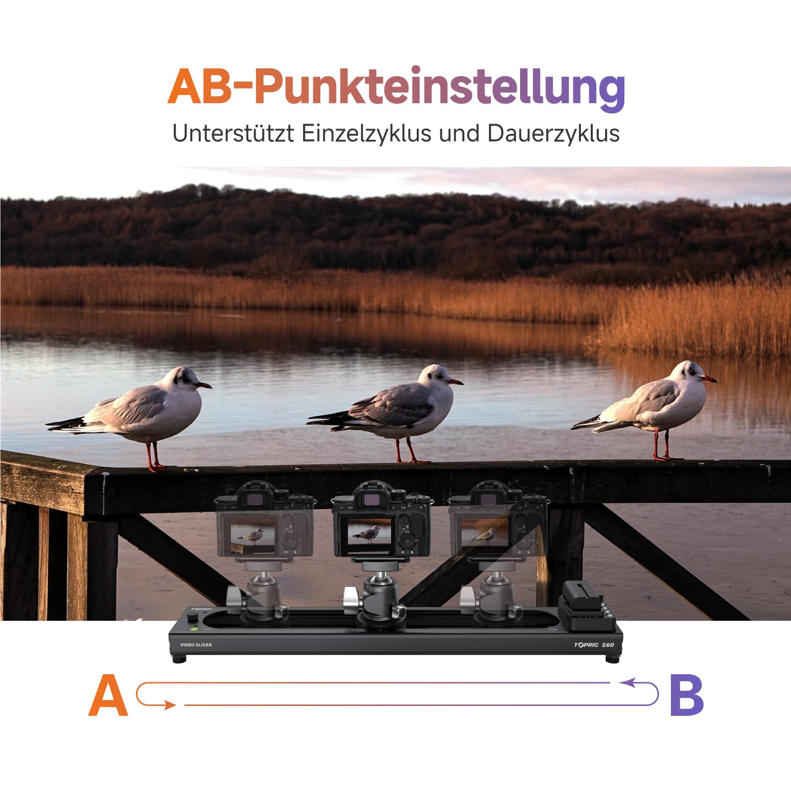 Accsoon Toprig 24"/60cm Motorisierter Kamera Slider – Elektrischer Video Slider mit APP-Steuerung, Zeitraffer, AB-Punkt Einstellung, Schleifenmodus - Perfekt für DSLR, Camcorder, Video-Creation