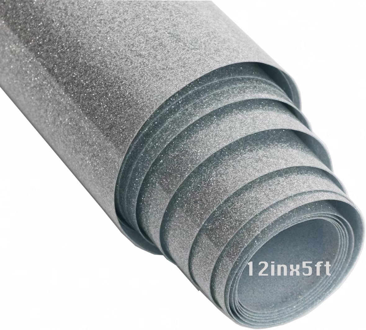 Glitter Heat Transfer Vinyl for T Shirts, 12" x 5 FT Glitter Black Iron on, Outlast 50+ Washes, Black Glitter Iron on Vinyl Glitter HTV Vinyl for All Plotters, No Residue, Easy to Cut & Weed