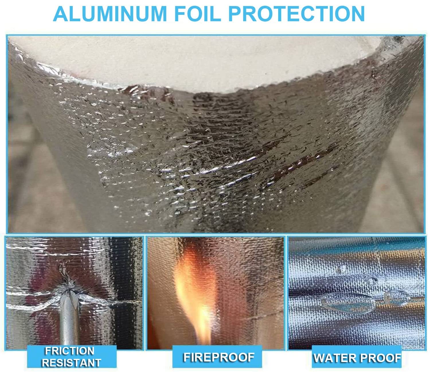 22-114mm Flexible Rohrisolierung, Aluminiumfolien-wärmeisolierungsrohr, Dickes Rohrisolierung Selbstklebend, Wasserdicht/frostschutzmittel, Dicke 20/30mm (Color : 30mm/1.2in, Size : 114mm/4.5in)