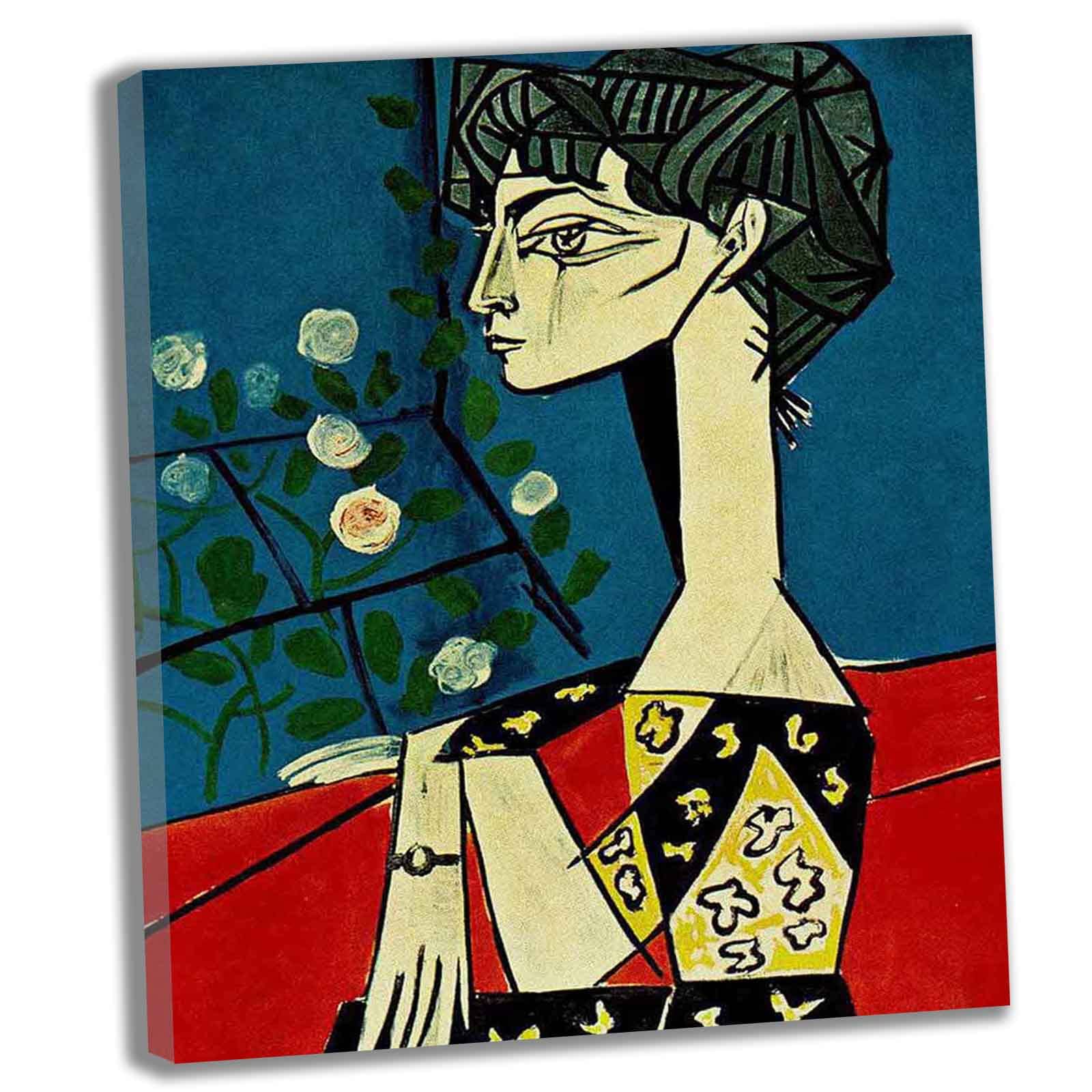 Pablo Picasso《Jacqueline with flowers》Vintage Canvas Painting
