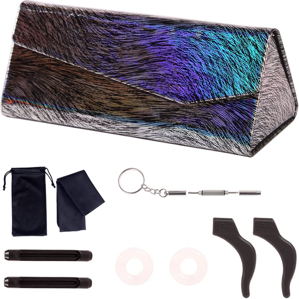 ADBGV 3Pcs Unisex Hard Shell Eyeglasses Cases, Protective Case For Glasses,Sunglasses Case with Cleaning Cloth