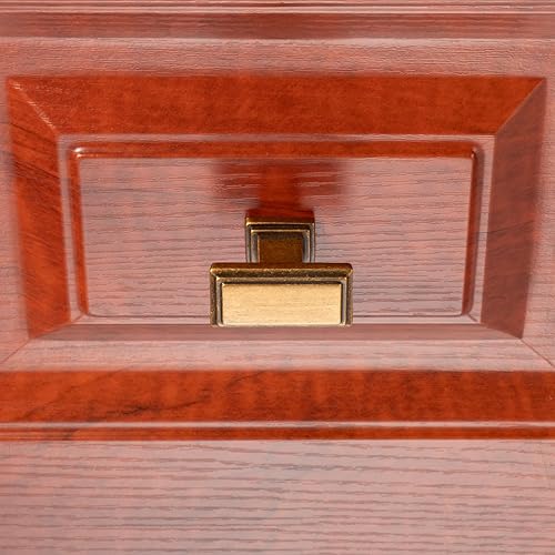 Miniatura 5 de KOOFIZO Pomo rectangular escalonado para armario, manija de latón antiguo (longitud 1.6 pulgadas), paquete de 10 unidades para puerta de armario de