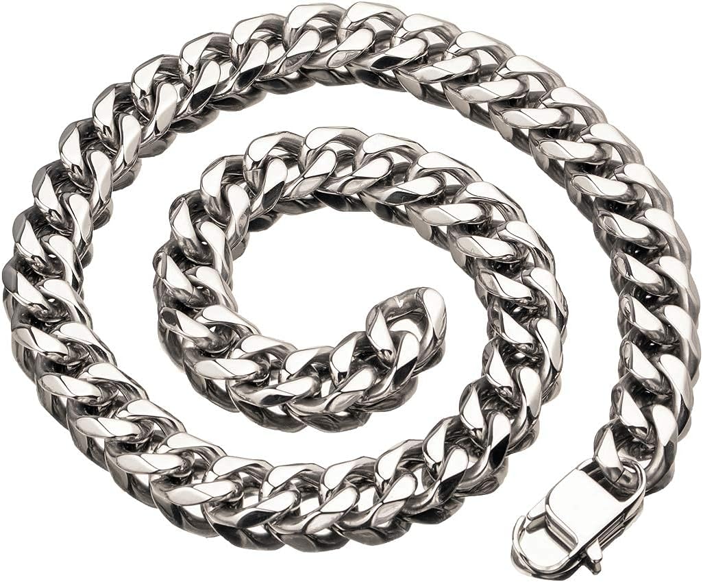 Hip Hop Mens Choker Stainless Steel Miami Chain Curb Cuban Link Rapper Necklace Jewelry with Tail - Image 4