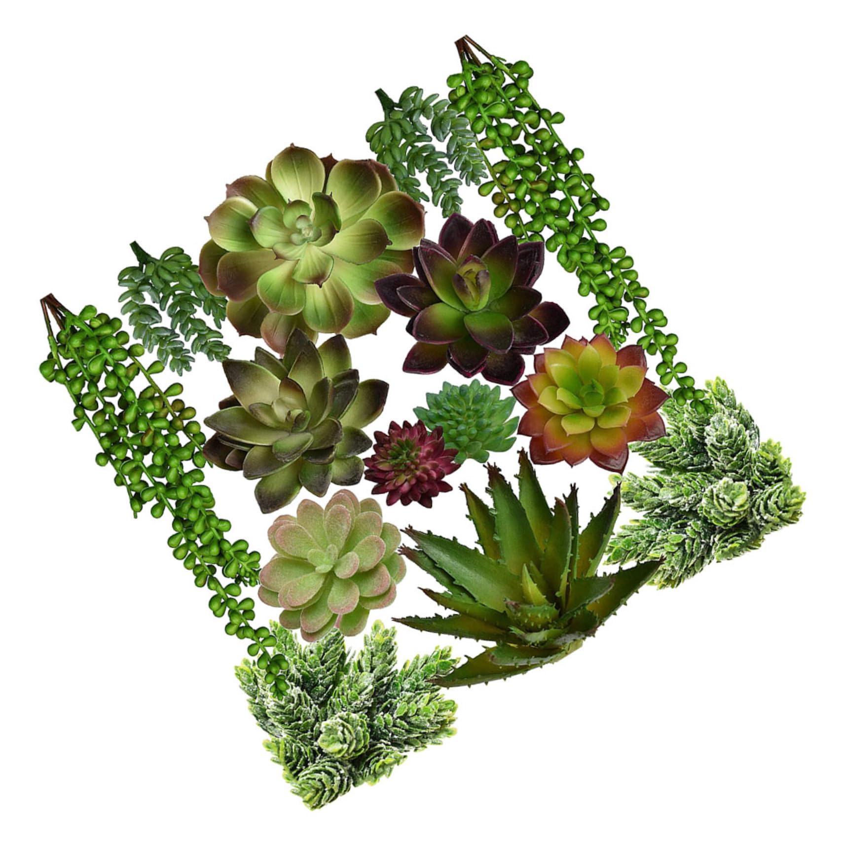 Plantes succulentes artificielles lot de 14 pour DIY et décorations murales