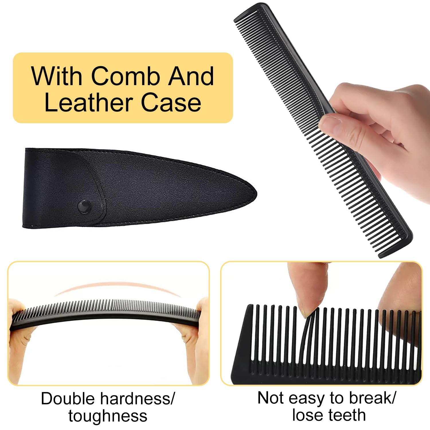 Forbici Parrucchiere Professionali, Premium Forbice Capelli Con Pettine E Caso, Parrucchieri Barbieri Donna, Uomo, Bambino (15.5cm)