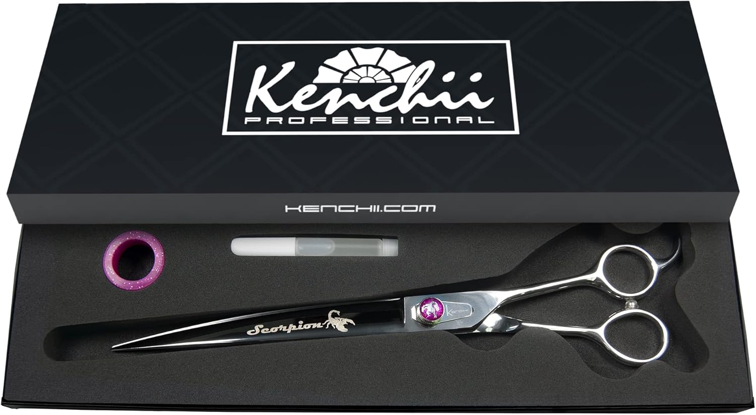 Kenchii Scorpion 9 Inch, Curved Grooming Scissors for Dogs