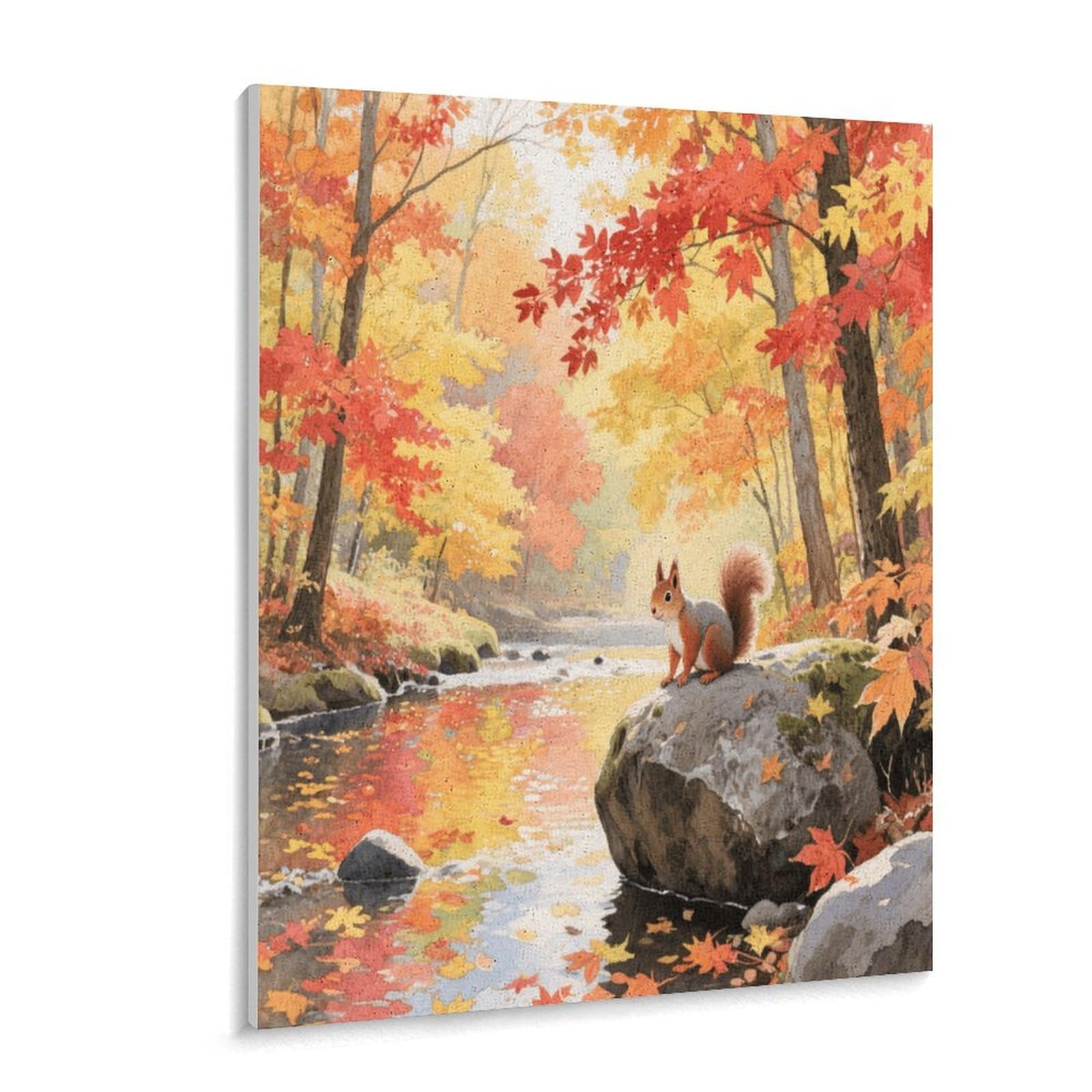 KOAYUBFC Malen-nach-Zahlen-Set mit Ahornwald im Herbst, Malen-nach-Zahlen-Set für Erwachsene, Anfänger, Erwachsene, Malen-nach-Zahlen-Kits auf Leinwand, Acryl-Ölfarben, Gemälde mit Pinseln als