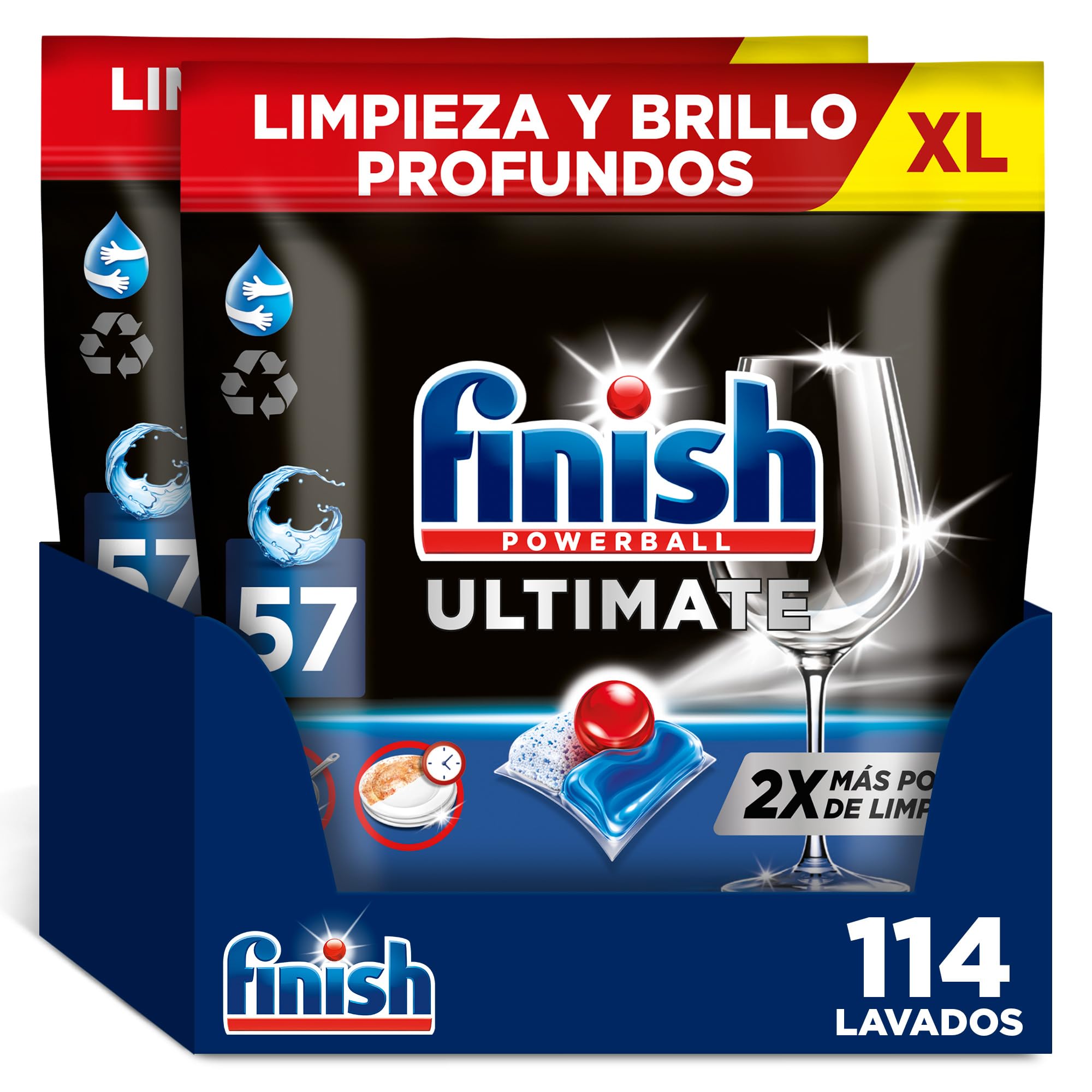 Finish Powerball Ultimate Pastillas para lavavajillas - 114 unidades