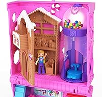 Vista 4 de Polly Pocket Pollyville Sweet Store Muñecas y juego de juguete, mini juguetes con 2 micro muñecas y 3 accesorios, HNB03