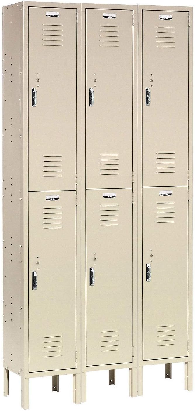 Global Industrial Double Tier Locker, 12x18x36, 6 Door, Unassembled, Gray