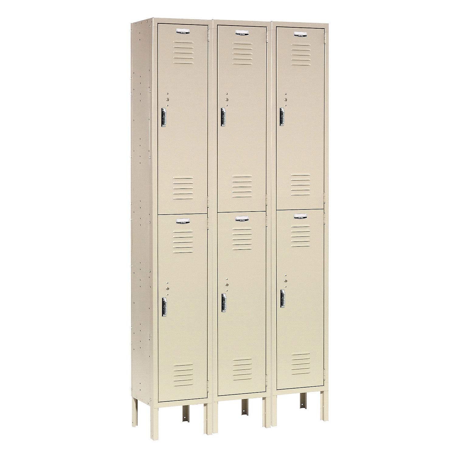 Global Industrial Double Tier Locker, 12x18x36, 6 Door, Unassembled, Tan