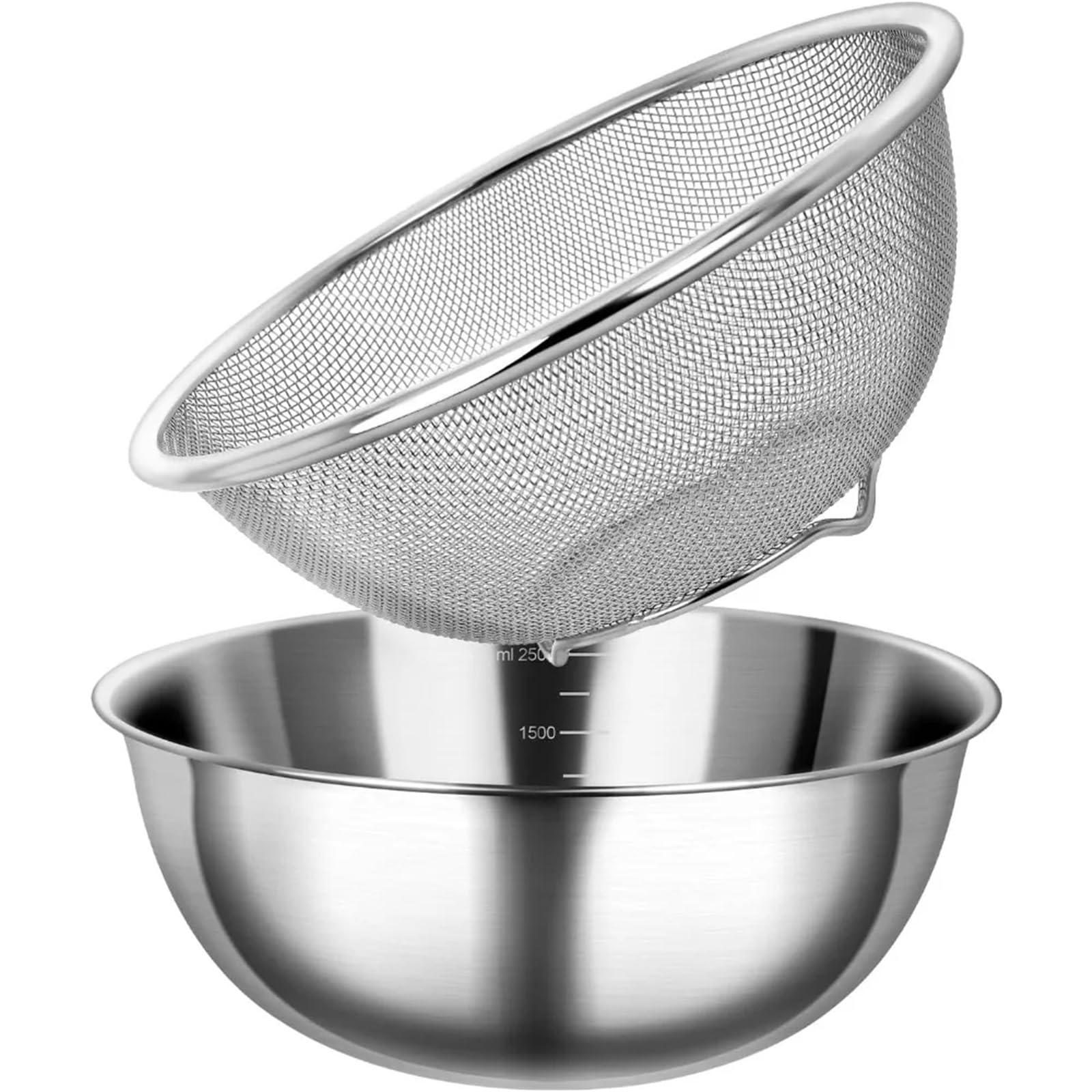 Durszlak Sitko Miska do mieszania 304 Metalowy ze stali nierdzewnej z mikroporowatą pojemnością 4,5 Qt o dużej pojemności(Mini two)