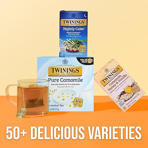 Miniatura 6 de Twinings Nightly Calm - Bolsas de té de hierbas envueltas individualmente, 20 unidades (paquete de 1), menta verde y citronela, naturalmente sin