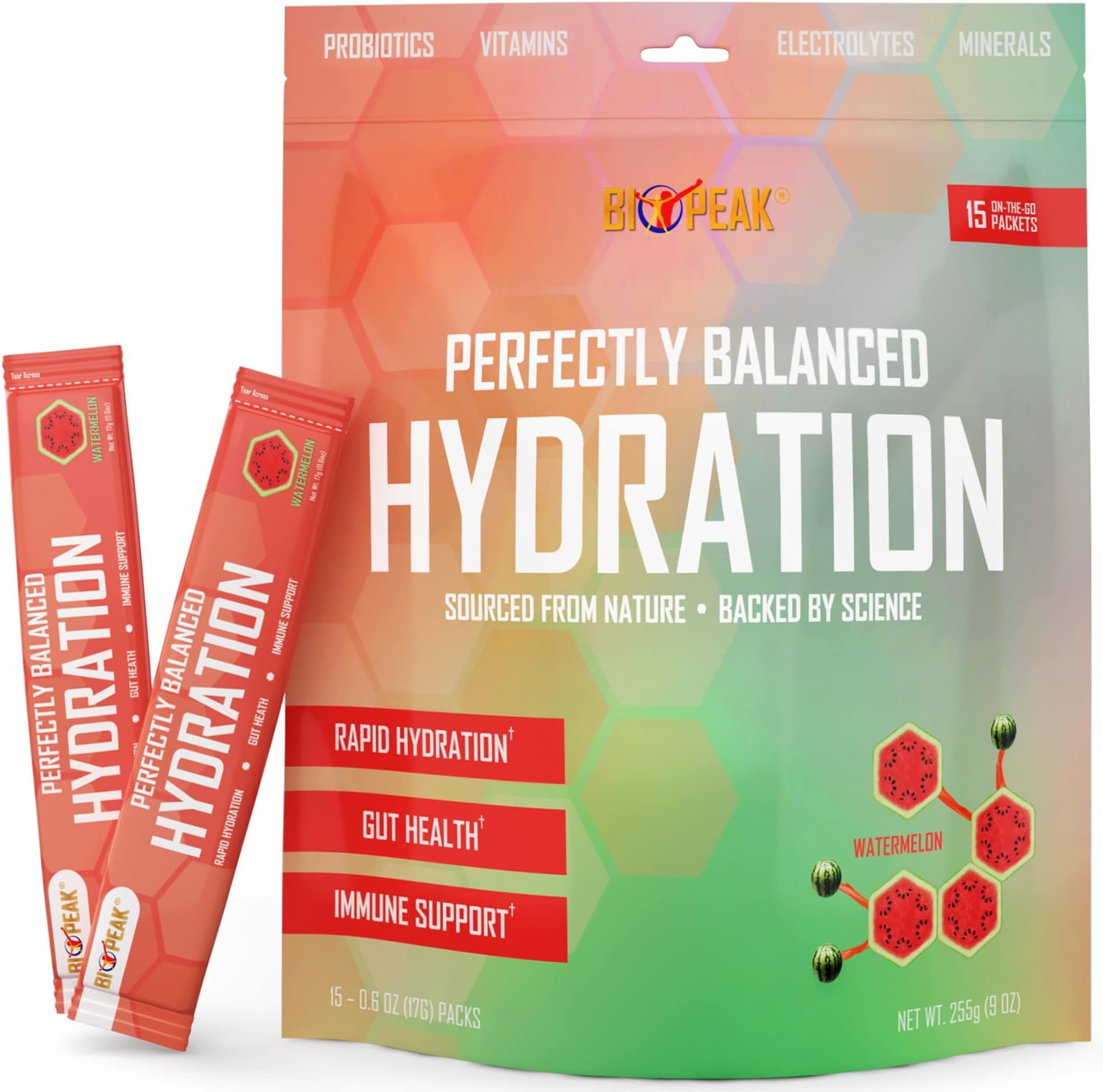 Perfectly Balanced Hydration | Bioavailable Hydration Derived from Whole Foods | Electrolytes Powder Packets with Prebiotics, Probiotics, Vitamins, Minerals, Organic Nutrients | Keto + Vegan