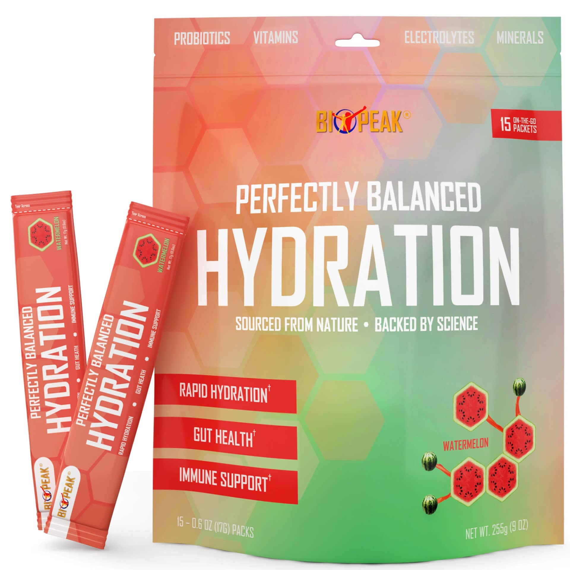 Perfectly Balanced Hydration | Bioavailable Hydration Derived from Whole Foods | Electrolytes Powder Packets with Prebiotics, Probiotics, Vitamins, Minerals, Organic Nutrients | Keto + Vegan