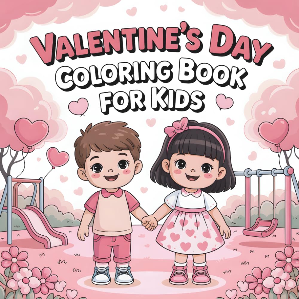 Valentine’s Day Coloring Book for Kids: Cute & Fun Valentine Coloring Pages with Hearts, Love & Friendship for Kids Ages 3–8