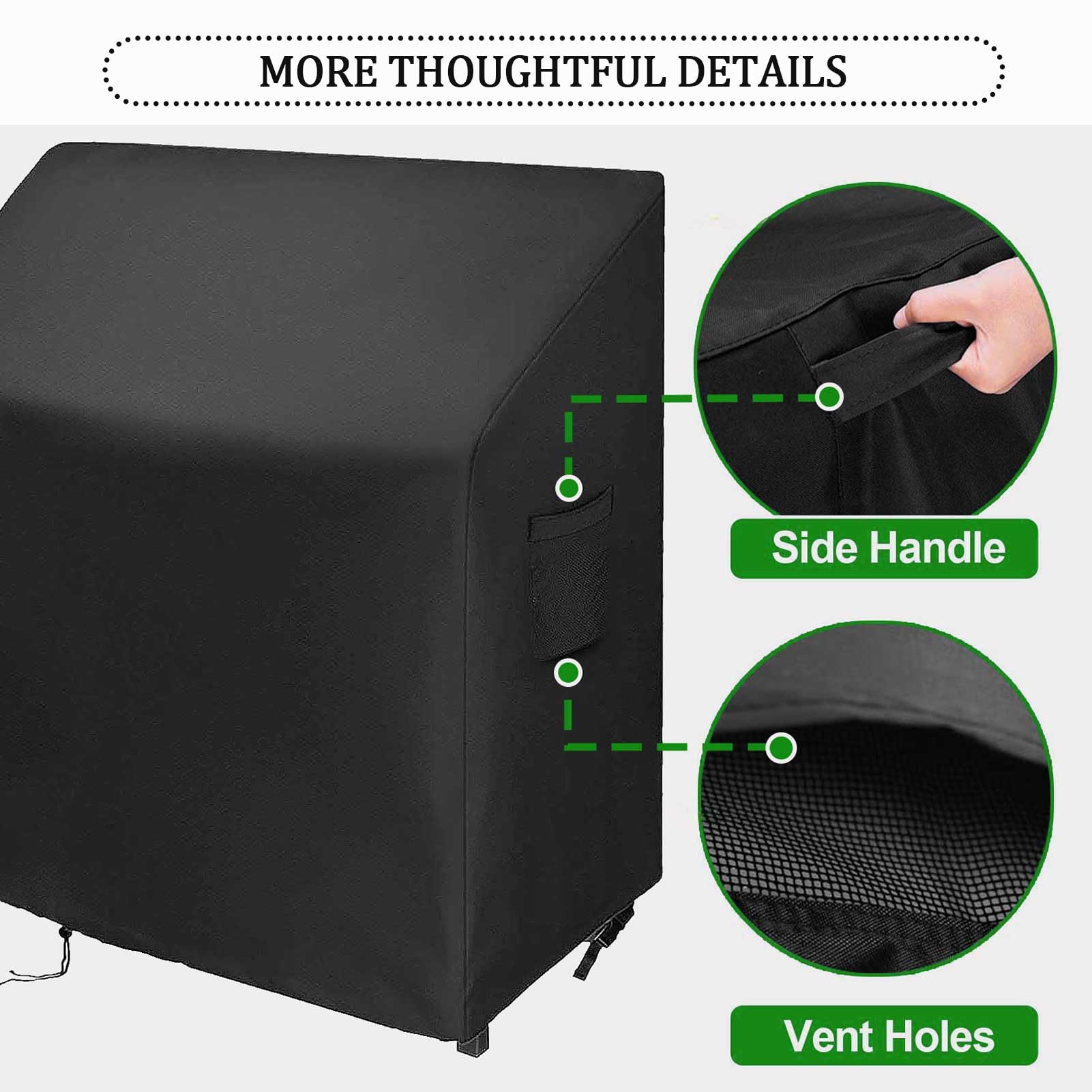 Funda impermeable Oxford 600D para banco de macetas, protección de gabinete de almacenamiento al aire libre, cubierta de cobertizo de patio antidecoloración, 55 pulgadas de largo x 18 pulgadas de