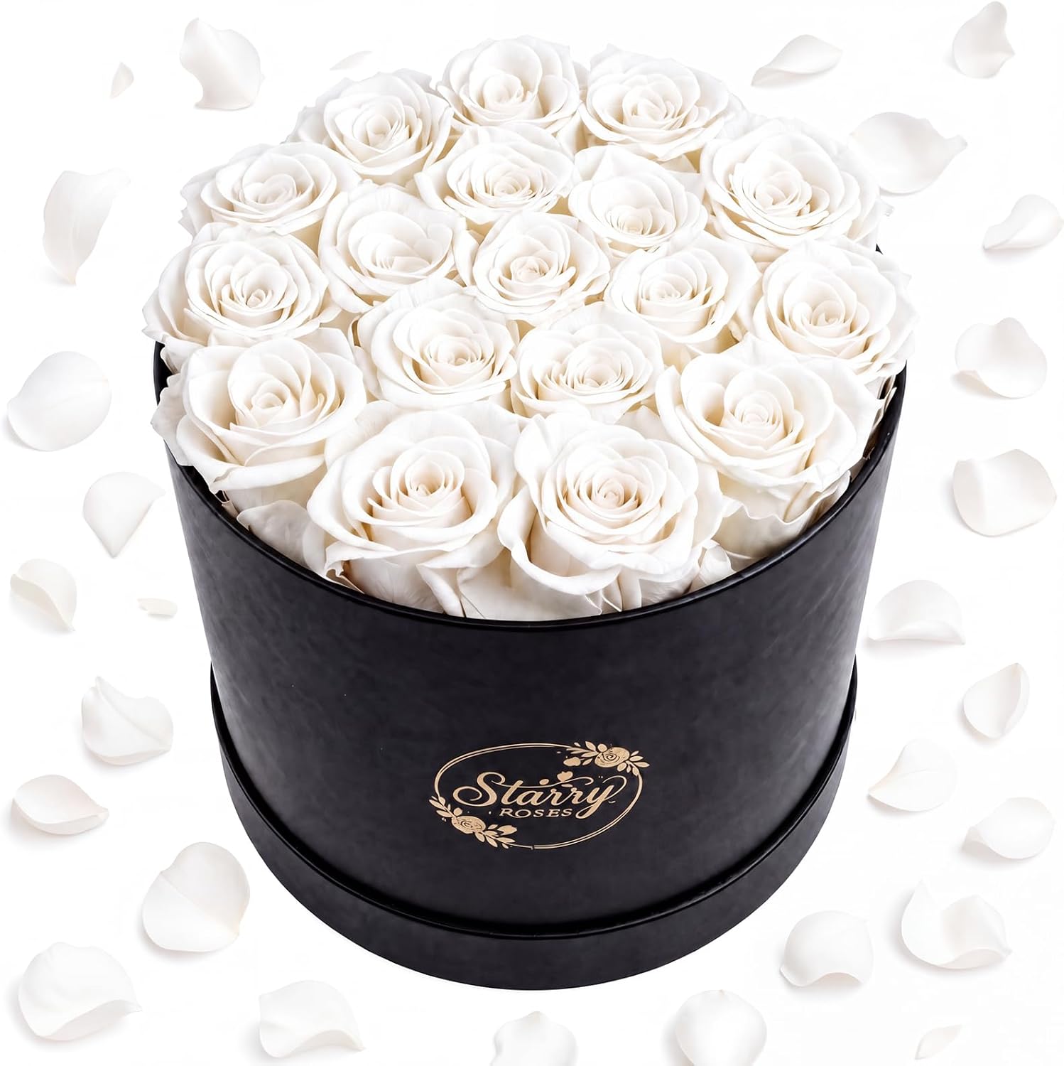 18 Preserved Roses in a Box, Gift for Women & Mom—White