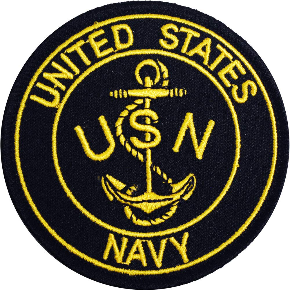 Amazon.co.jp: 米国海軍 USNロゴ刺繍パッチ、アイロン接着接着剤付き