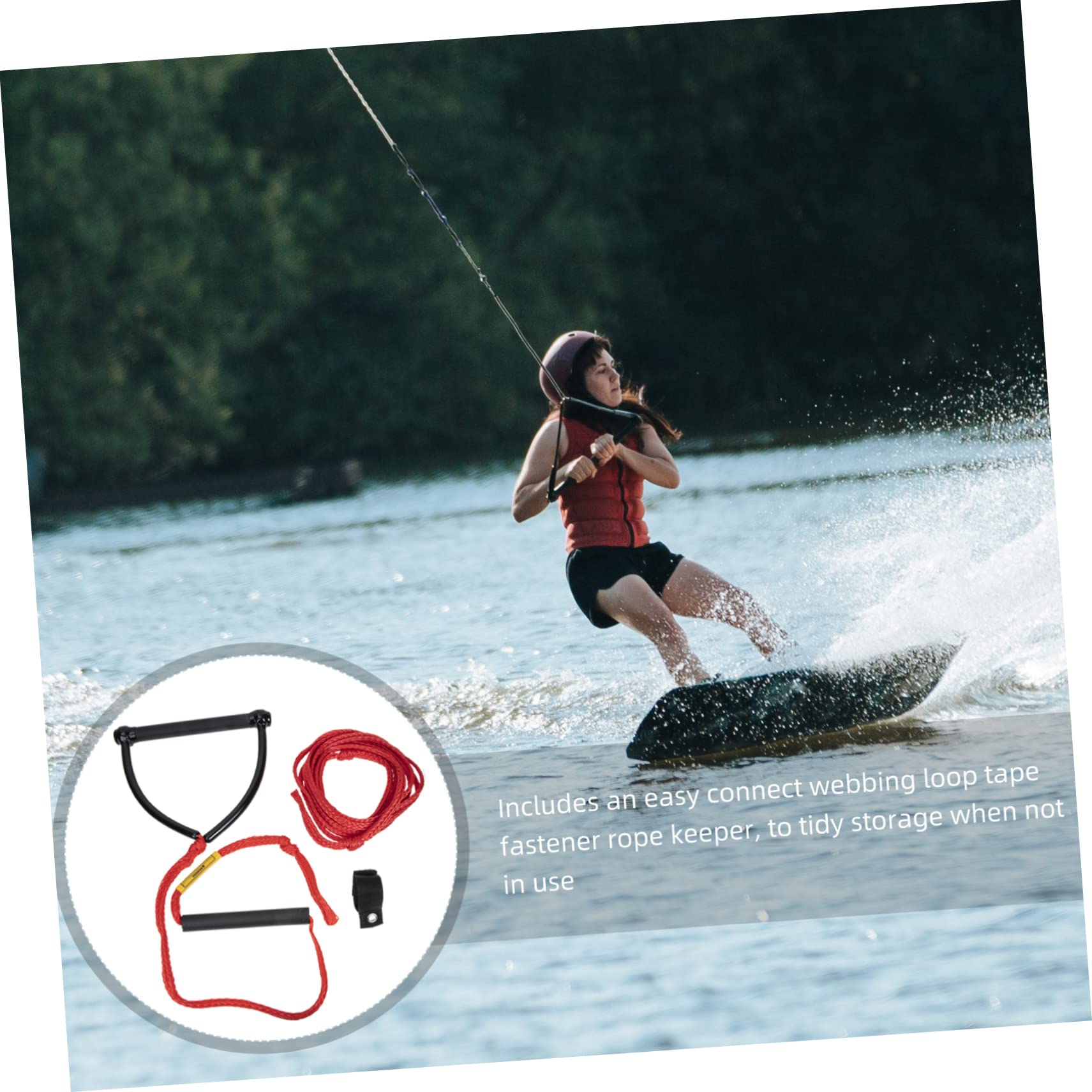 HEMOTON Water Ski Rope for Water Activities Lightweight Sturdy Handle for Outdoor Use