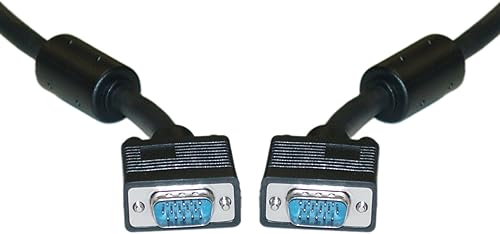 QualConnect SVGA Cable with Ferrites, Black, HD15 Male, Coaxial Construction, Do
