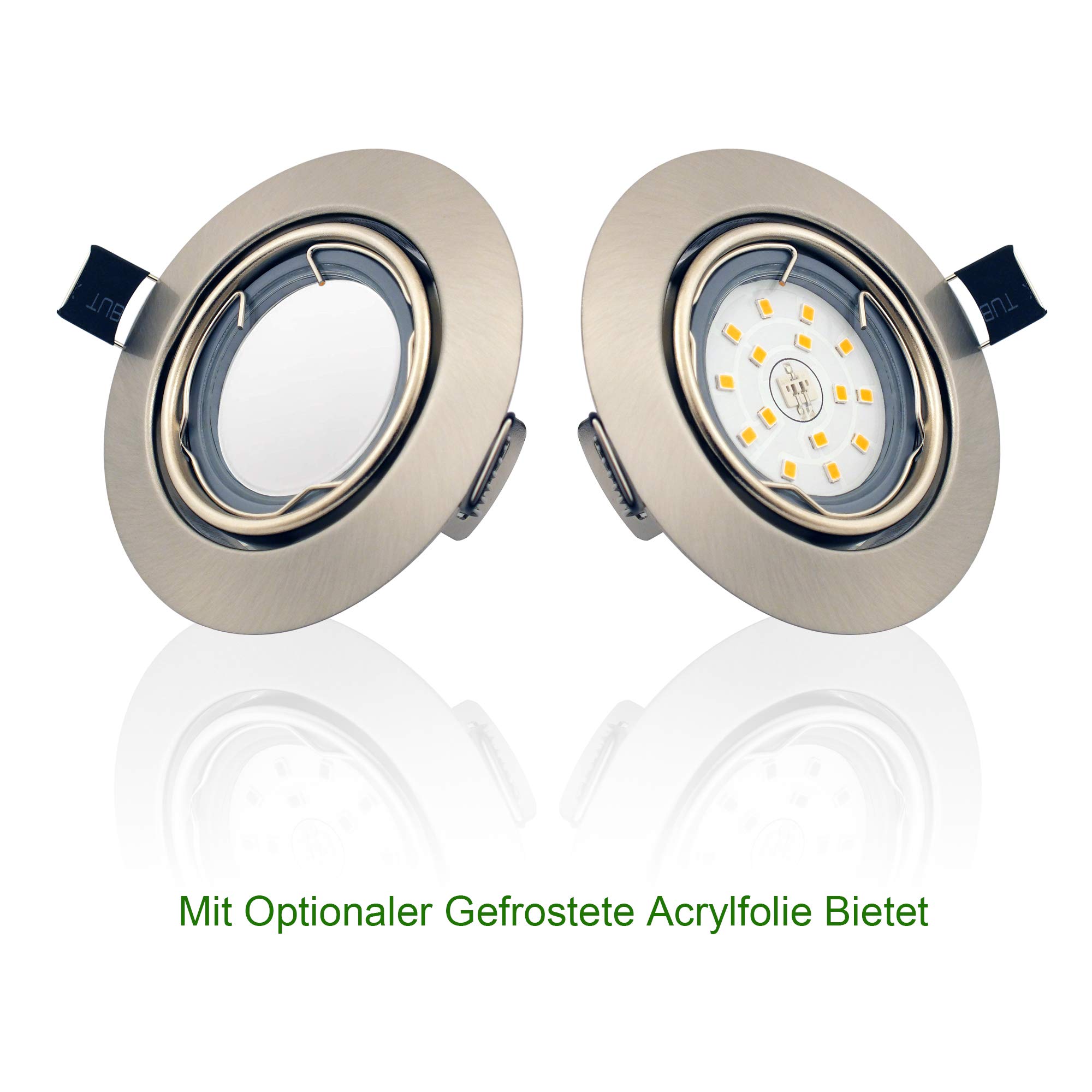 Foco Empotrable GU10 6W, Downlight LED Plafón, Blanco Cálido 3000K, Ojos de Buey para Techo, Iluminación con Bombilla para Salón, Dormitorio o Cocina (3 Piezas)