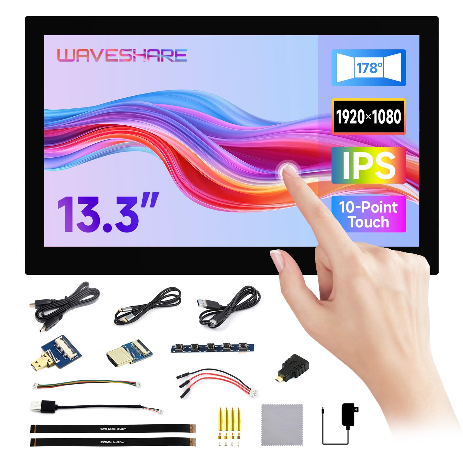 Amazon.com: waveshare 13.3inch High Resolution HDMI Capacitive