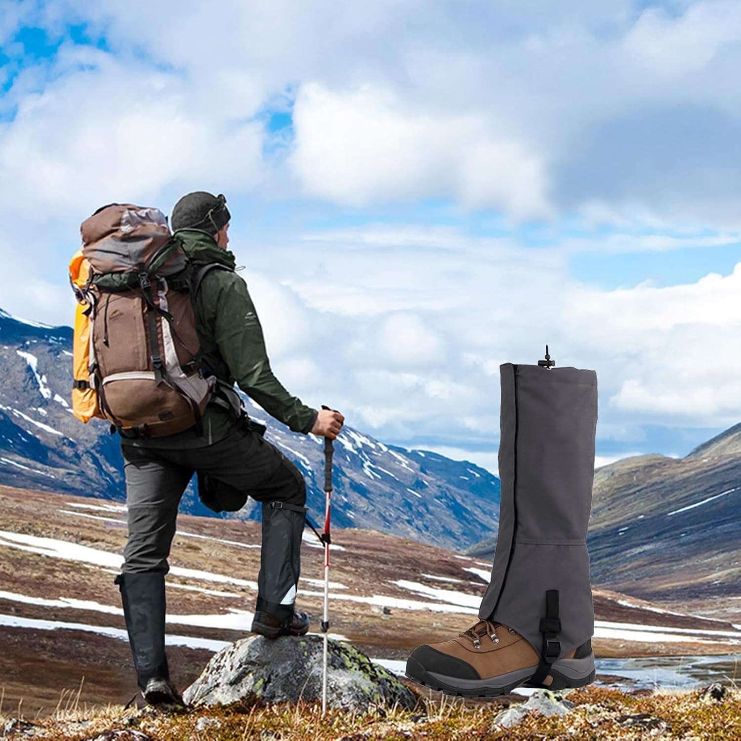 Leg Gaiters,Breathable Snake Gaiters Boots,Adjustable Lightweight Shoes Gaiters,Suitable for Hiking, Outdoor Rock Climbing, Outdoor Operations, Etc.