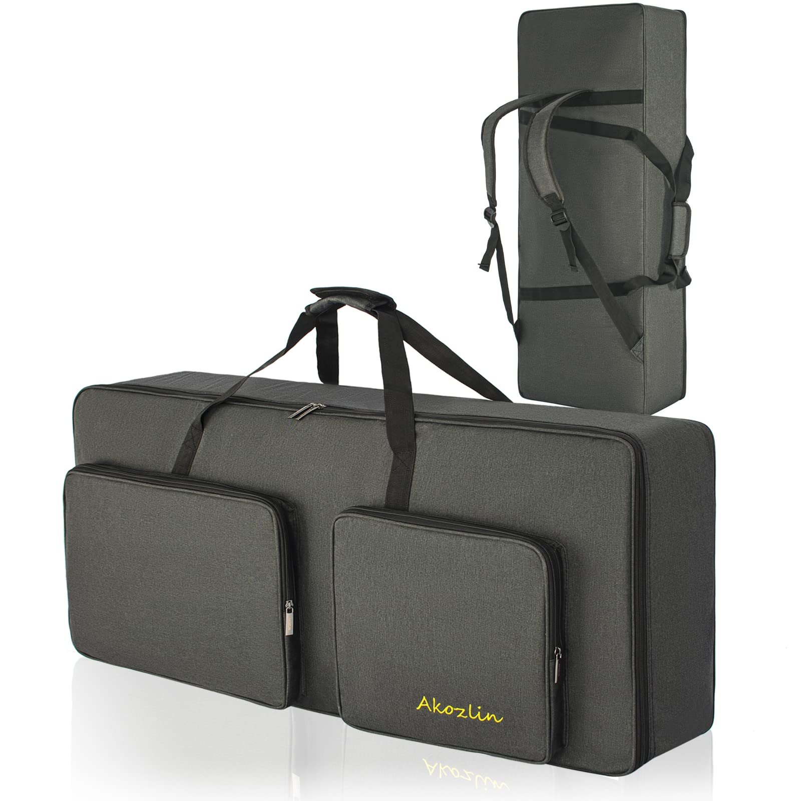 AKOZLIN 61 Keyboardtasche,Tragbar,Gepolstert,Wasserdicht,Oxford-Stoff | Gepolstert, Gigbag, Universell, Wasserdicht,10 mm Perlwatte-Polsterung,107 x 45 x 17 cm