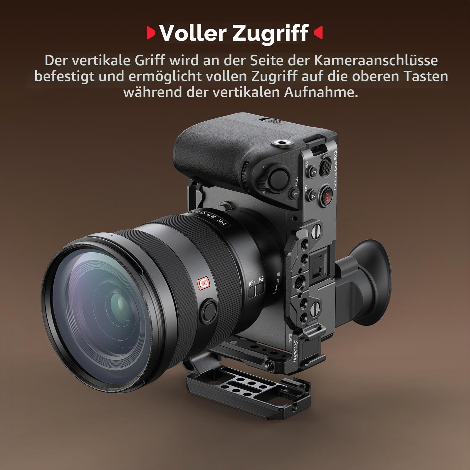 SMALLRIG Vertikale Montageplatte für Cage, mit integriertem 1/4''-20 Gewinde und für Arca-Basisplatte, L-Bracket-Umschaltgriff für Stative, für DJI RS 4 Pro/RS 4 Mini/RS 4/ RS 3 Pro – 5594