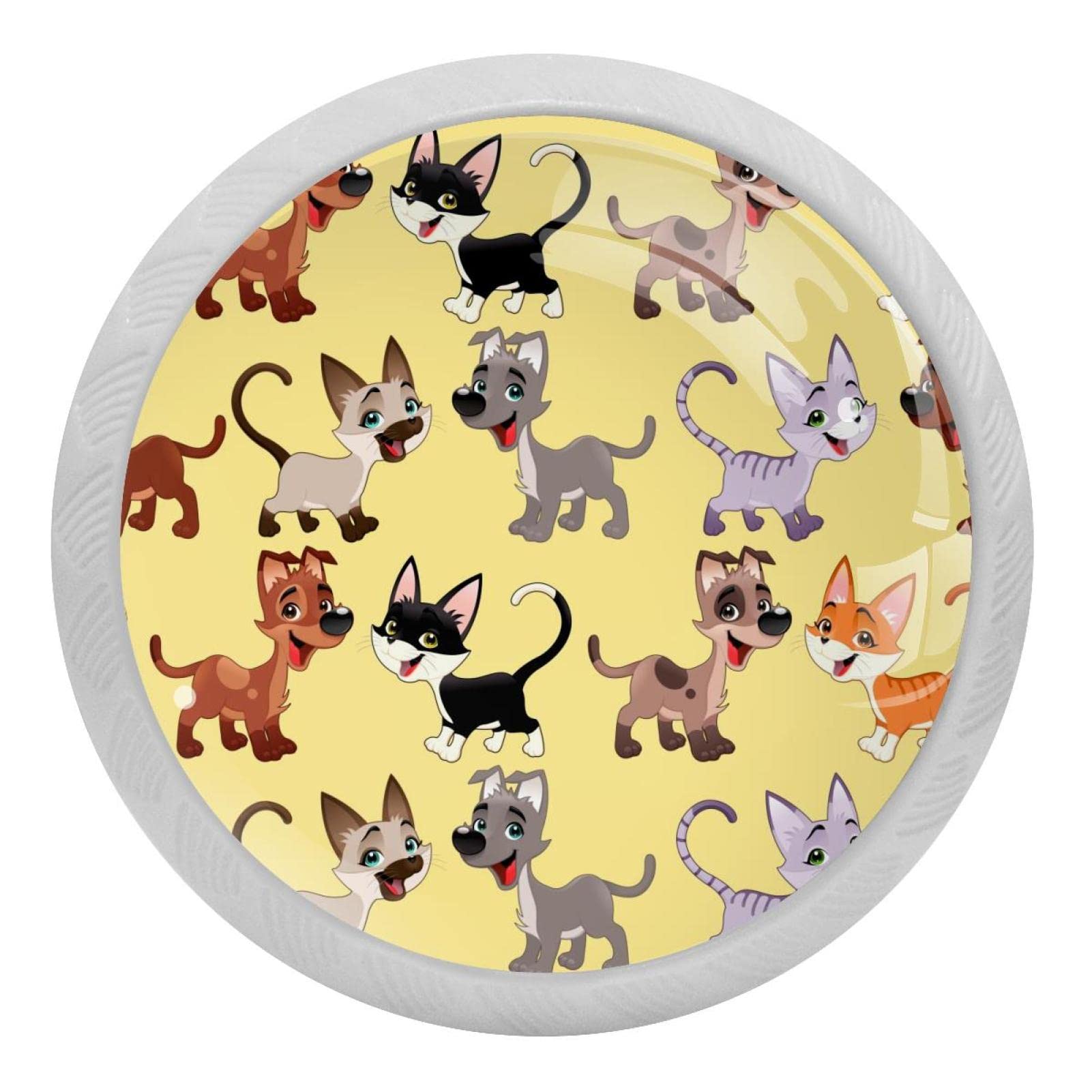Boutons de placard de cuisine解決 dans le noir poignée jaune chat chien