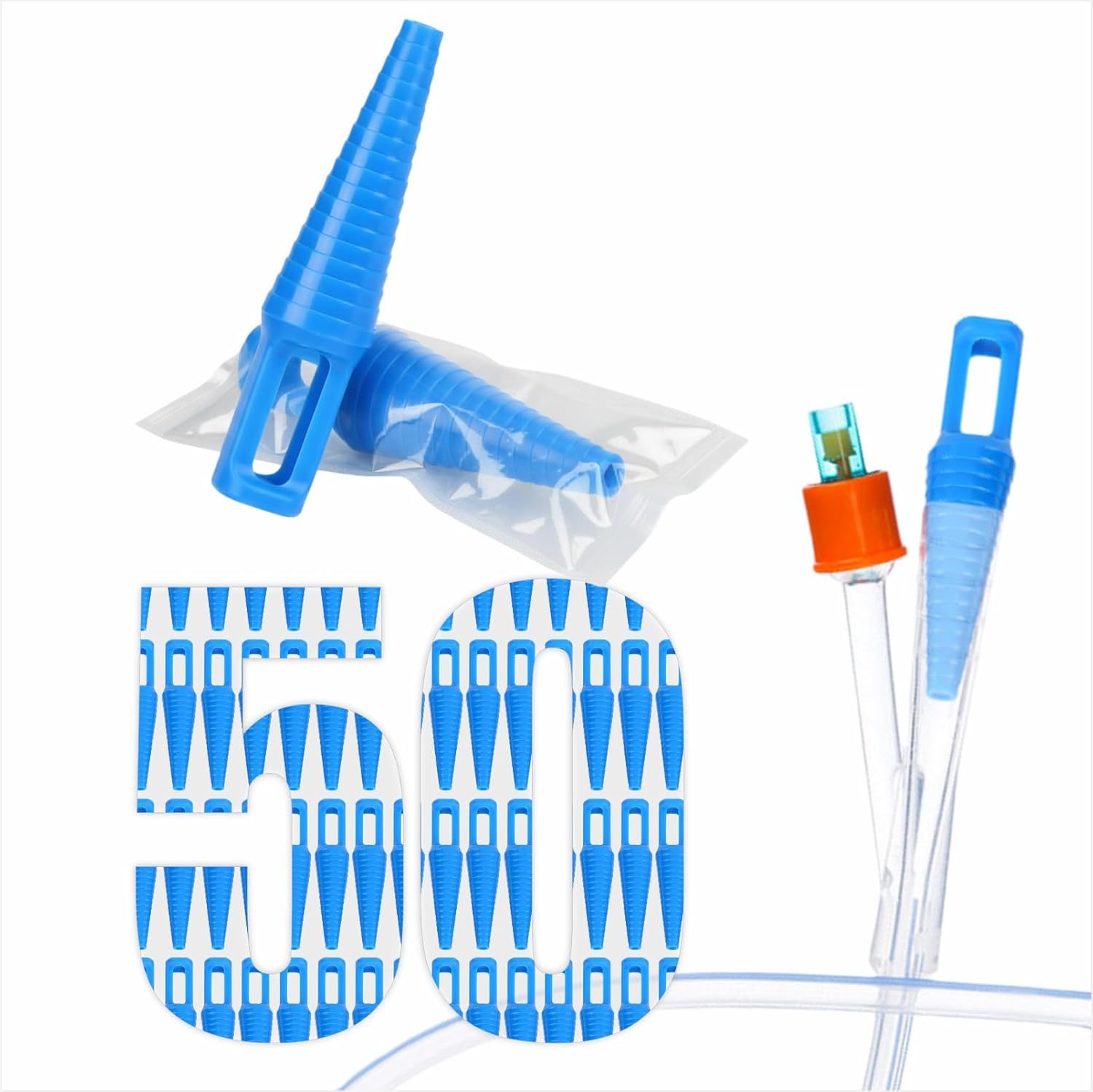 Urinary Tube Plug Caps - Disposable Closure Plugs for Drainage Tubing, Temporary Sealing Accessories for Daily Care Use, 50Pcs