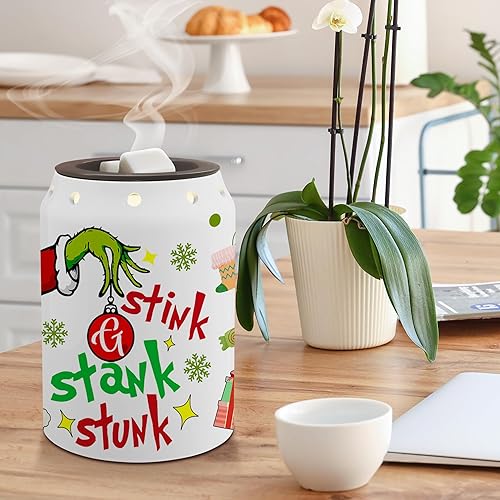 Miniatura 6 de Banana King Calentador de cera de Navidad, decoración navideña, calentador de cera de cerámica verde para velas de aceite, decoraciones de Navidad,