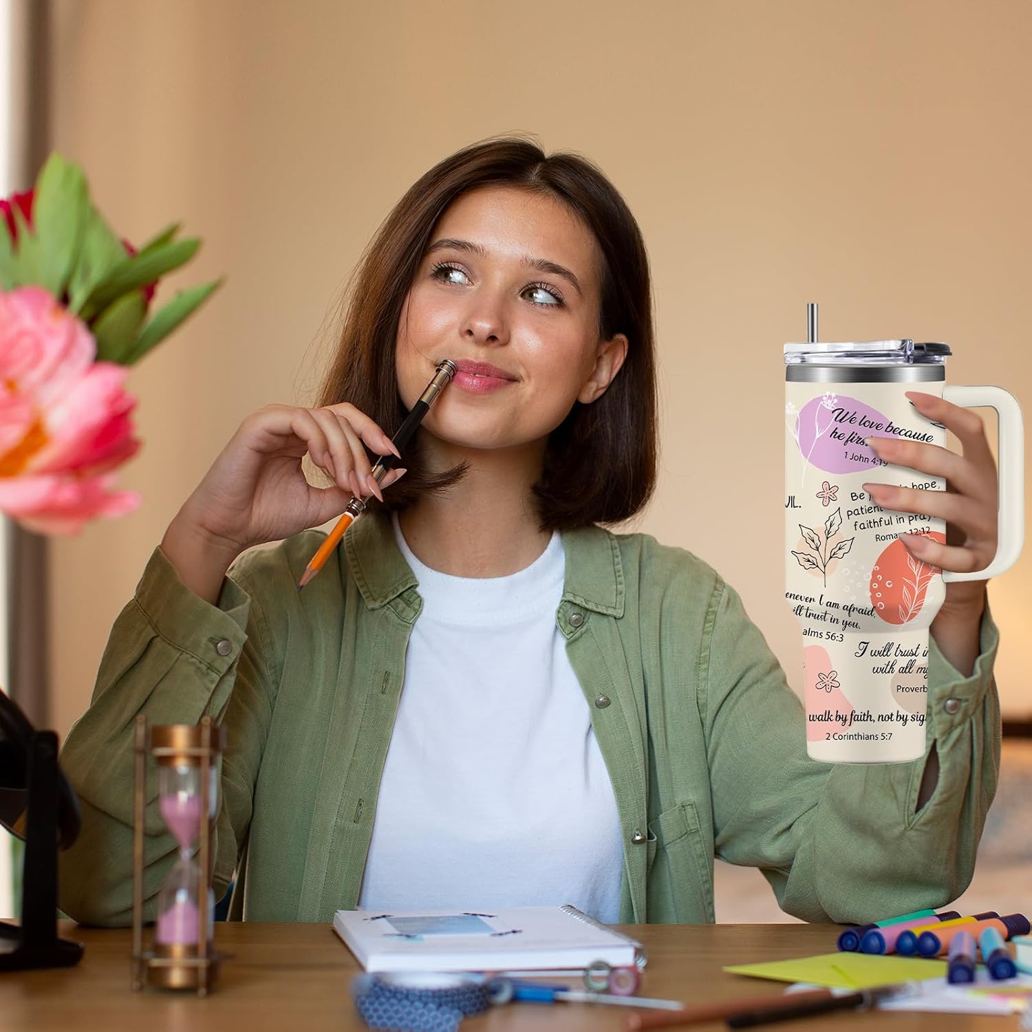 Christian Gifts for Women - Faith Bible Verse Gifts Baptism Tumbler - Inspirational Religious Birthday Gift for Women - Catholic Spiritual Christmas Gift Coffee Cup for Girl Friends 40oz - Image 5