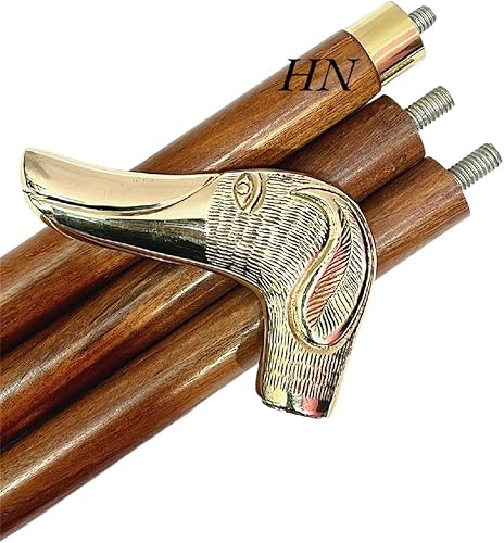 Miniatura 3 de Bastón de latón hecho a mano de 37 pulgadas con mango de latón, elegante bastón de madera de lujo, declaración de moda, regalos para hombres,