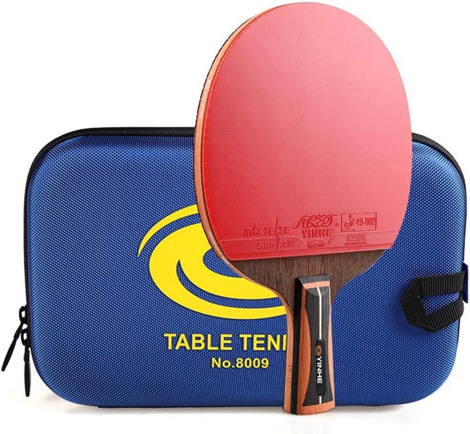 Carbon Table Tennis Bat with Free Case 5-ply Wood 2-ply Carbon Ping Pong Paddle Comfortable Handle/As Shown/Short Handle