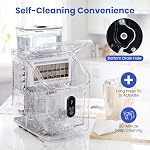 COSTWAY Machine à glaçons avec réservoir d'eau externe, 16Pcs Prêt 6 Mins, 34Lbs/24H Machine à glace portable avec 13 Niveaux d'épaisseur, auto-nettoyage, 24H Réservation pour le bar du Home Office, Noir