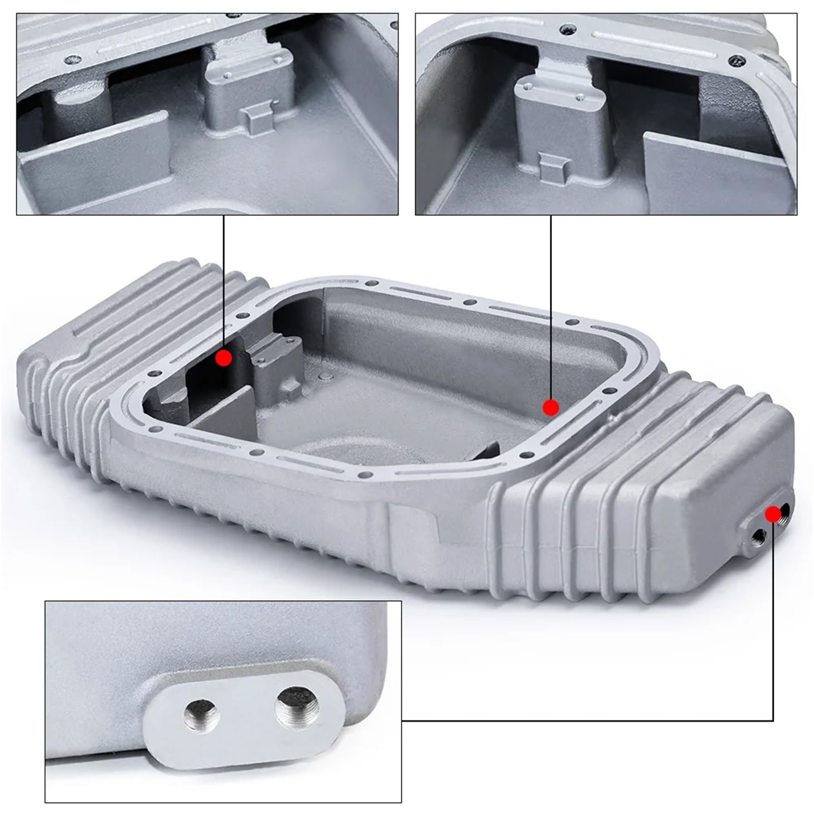 Miski olejowe‌ Aluminiowa miska olejowa z przegrodami do modeli 89-02, pasująca do Nissana SR20, SR20DET, S13, S14, S15, Silvii 240SX, 180SX JR-OP49 ‌Miska olejowa silnika‌