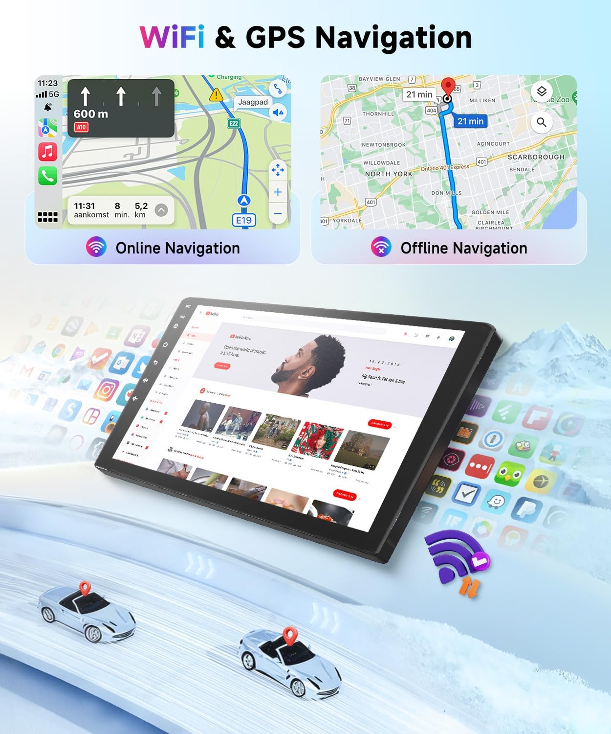 VECHTEL Radio Samochodowe 2G + 64G Android 13 dla Suzuki Swift 2005 2006 2007 2008 2009 2010, 10,1 cala HD 2,5D ekran dotykowy z bezprzewodowym Carplay, Android GPS samochodowe Wi-Fi USB Bluetooth FM