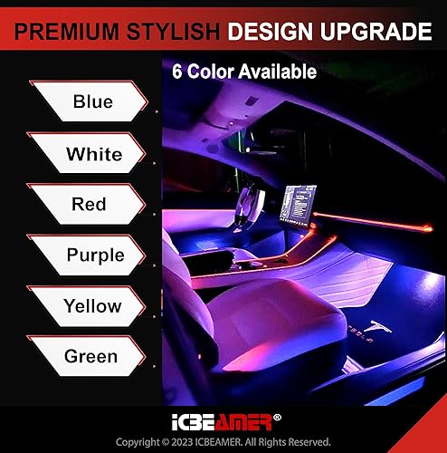 Miniatura 4 de ICBEAMER Kit de luces LED interiores Tesla ultrabrillante, fácil de enchufar, con una herramienta de extracción de paneles. Se adapta al modelo 3,
