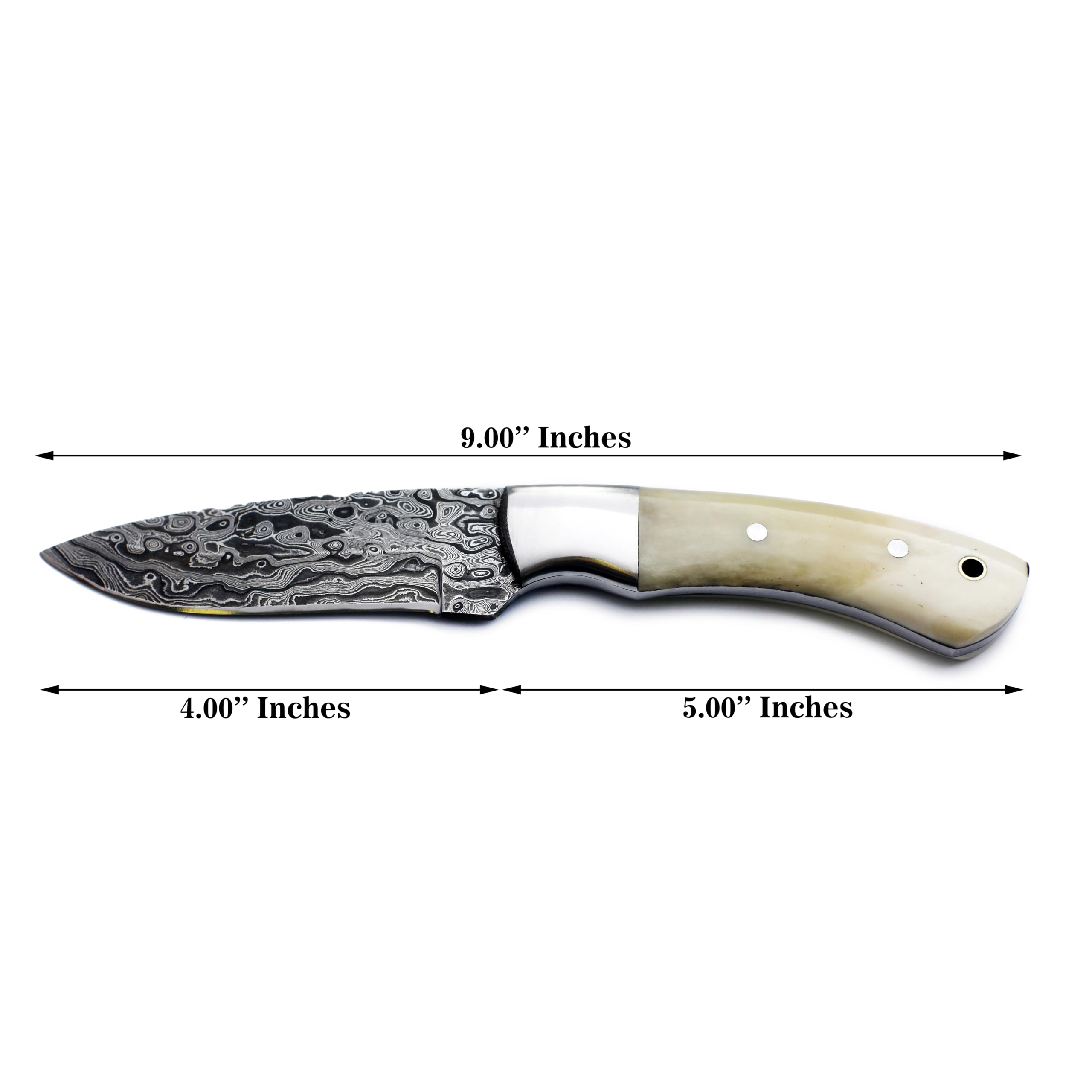 WolfKlinge DCX18-100 Handmade Damascus Steel Hunter, Bone Handle, Survival Tactical Hunting Fixed Blade Knife with Cowhide Leather Sheath … Be the first to review this item