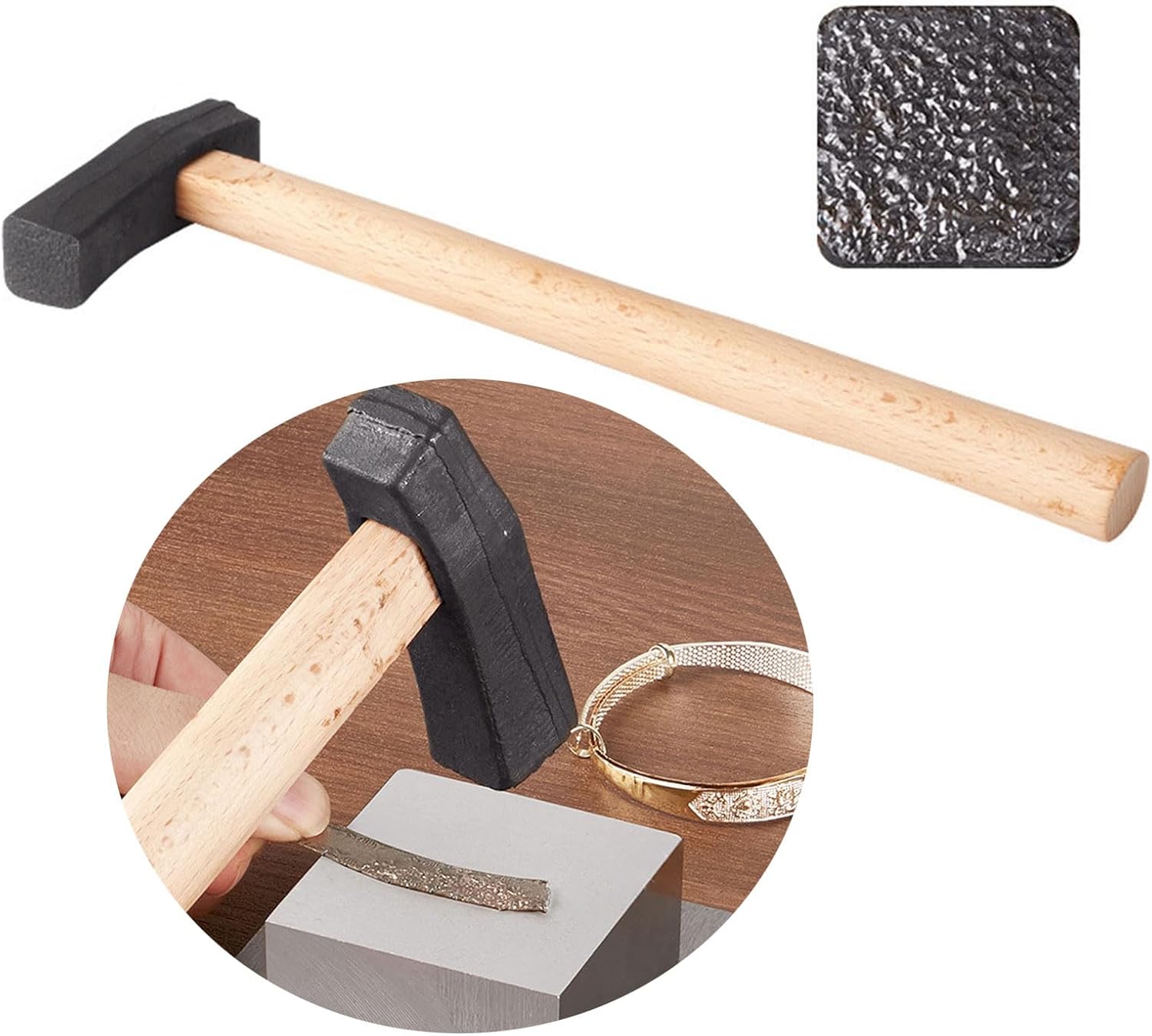 Metalworking Hammer with Multiple Texture Option, Durable Textured Jewelry Hammer for Unique Rings and Bracelets Making